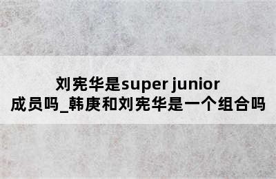 刘宪华是super junior成员吗_韩庚和刘宪华是一个组合吗